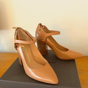 Vince Camuto Signature Leather Venella Pump with Unique Strap Detail - 7.5